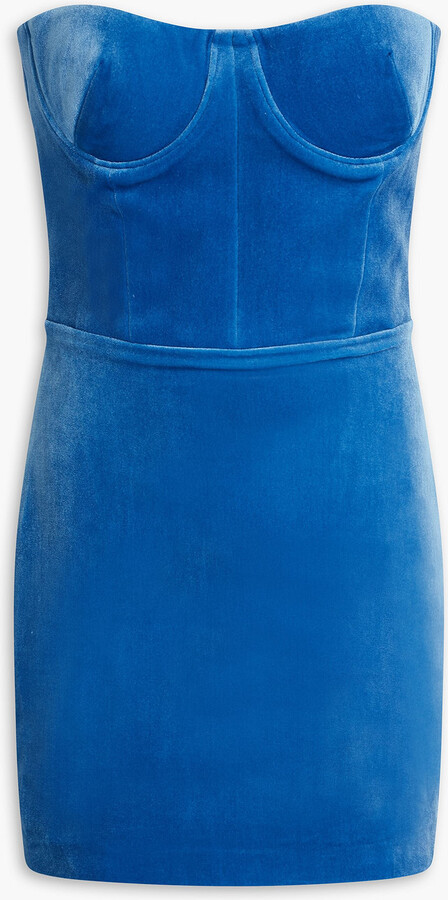 Roberts strapless velvet mini dress