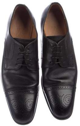 Ferragamo Cap-Toe Leather Derby Shoes