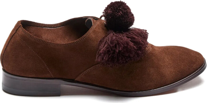 Suicoke Pompom-Embellished Loafers