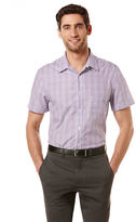 Thumbnail for your product : Perry Ellis Short Sleeve Plaid Shirt-BLUE-Large