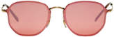 Thumbnail for your product : Ray-Ban Gold and Pink Blaze Hexagonal Sunglasses