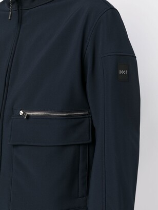 HUGO BOSS Logo-Patch Zip-Up Jacket