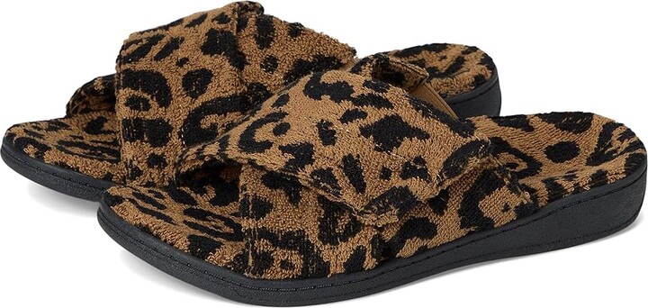 VIONIC Relax Ii Slides Women's Slippers Brown Woven Fabric : 10 M, Polyester