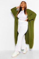 Thumbnail for your product : boohoo Plus Cocoon Oversized Rib Knit Cardigan