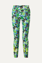 Thumbnail for your product : Prada Zip-embellished Floral-print Stretch-jersey Leggings