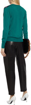 Thumbnail for your product : Ferragamo Printed Silk-paneled Wool Cardigan