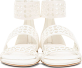 Thumbnail for your product : Alexander McQueen White Leather Laser-Cut Sandals