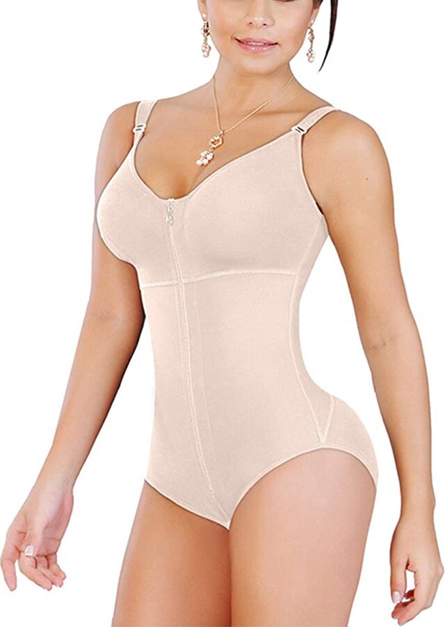 Shop Solid Scoop Neck Full Body Shaper with Adjustable Straps