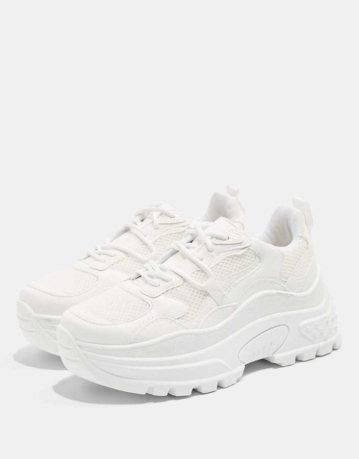 Topshop chunky sneakers in white - ShopStyle