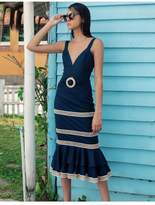 Thumbnail for your product : PatBO Jute Trim Linen Midi Dress