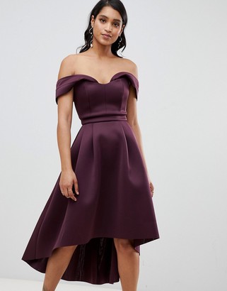 Bardot Asos Design ASOS DESIGN cold shoulder dip back midi prom dress