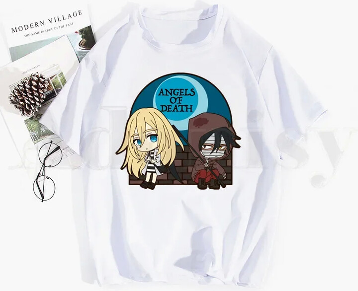 Angels of Death Rachel Gardner Isaac Foster Anime Tshirt Hip Hop Girl Print Top Tees Harajuku Tshirts Fashion Summer T-shirt