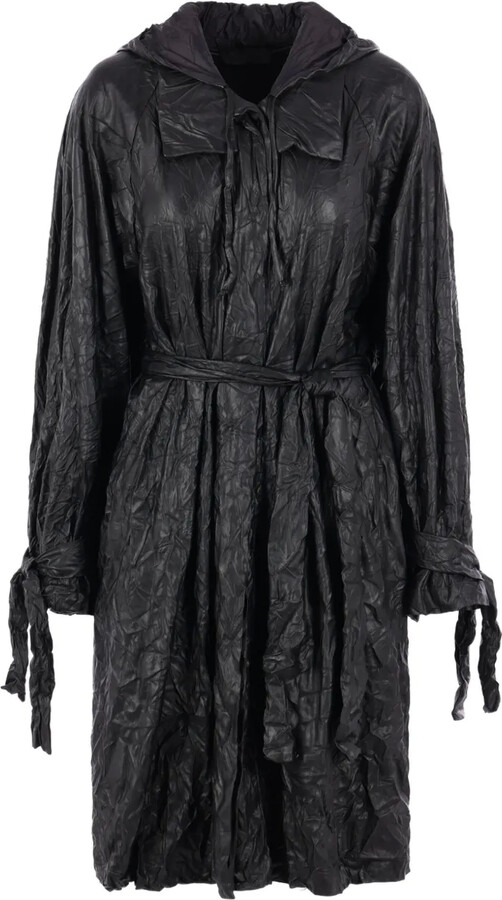 hooded tie waist coat