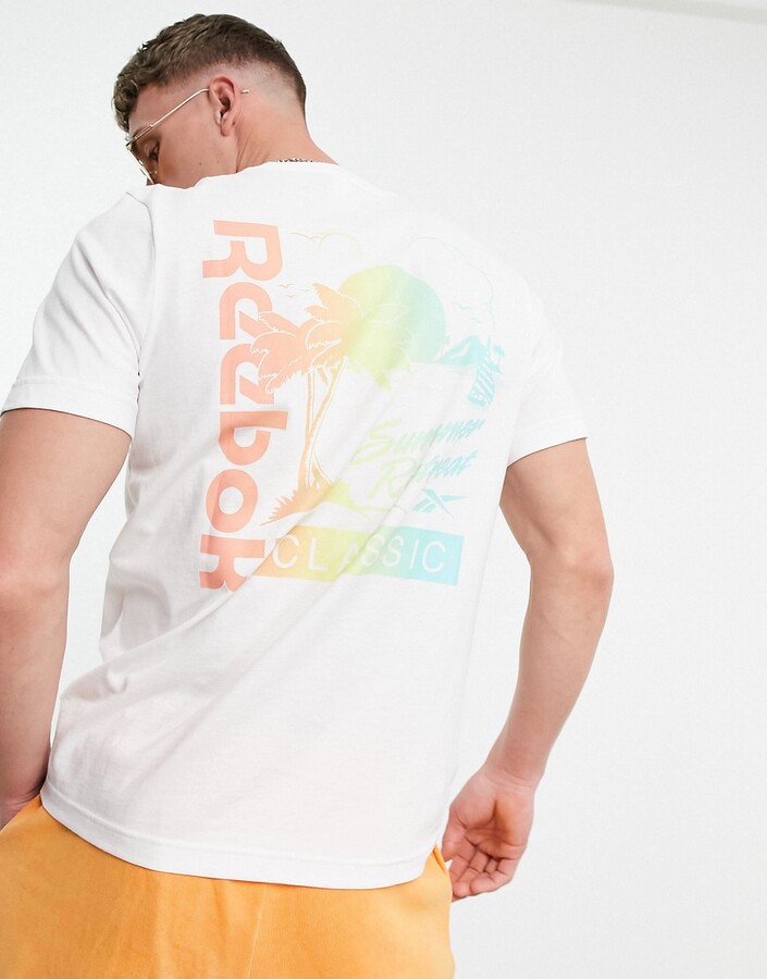 Reebok Classics back print T-shirt in white - ShopStyle