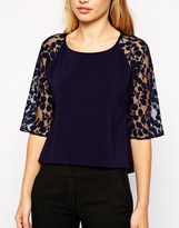 Thumbnail for your product : Closet Top with Lace Sleeve