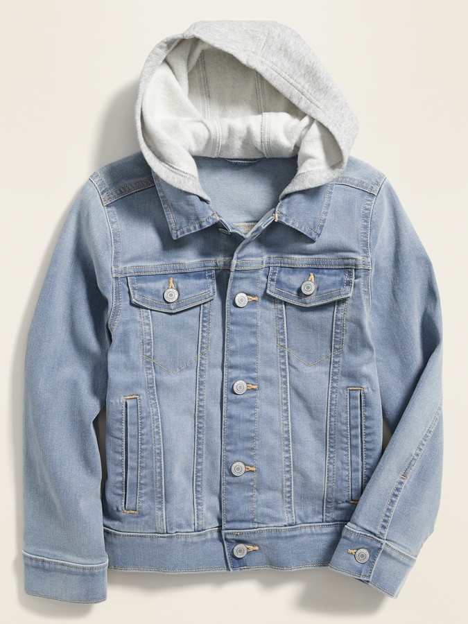 boys denim jacket with hoodie