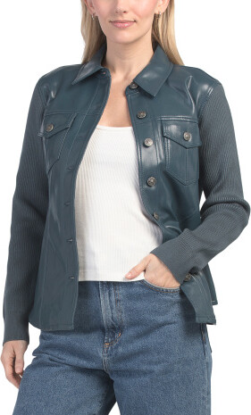 TJMAXX Gretta Jacket For Women, Polyester/Leather/Acrylic
