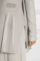 Thumbnail for your product : Rick Owens Pleated leather and wool-felt coat