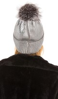 Thumbnail for your product : Adrienne Landau Metallic Pom Hat