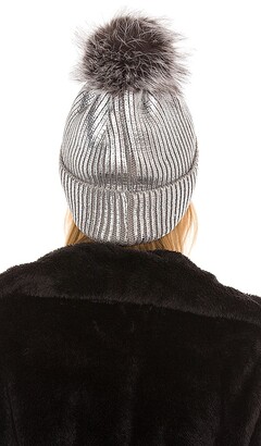Adrienne Landau Metallic Pom Hat