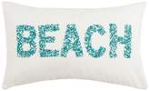 Thumbnail for your product : Peking Handicraft Beach Beaded Pillow - 12\"x20\" - Blue/White