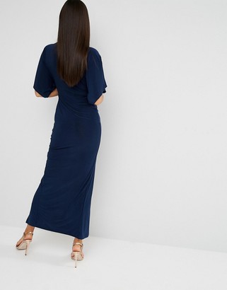 Club L Slinky Maxi Dress With Knot Front