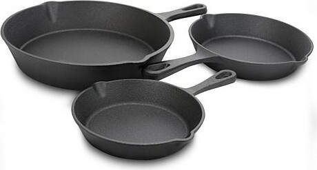 General Store Addlestone 3 pc 10", 8" & 6" Skillet Set - Asst. Sizes - Round - Black - Preseasoned -