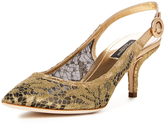 Thumbnail for your product : Dolce & Gabbana Brocade Fabric Pointed-Toe Slingback Pump
