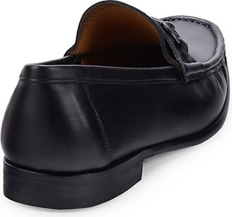Massimo Matteo Moc Toe Leather Bit Loafers