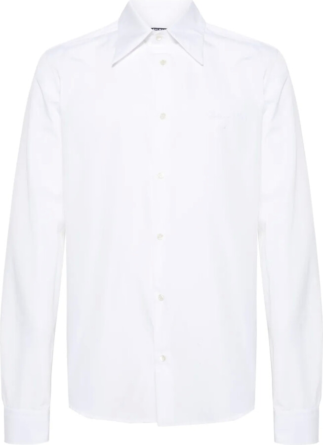Balmain Logo-Embroidered Cotton Shirt