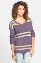 Thumbnail for your product : Sun & Shadow Stripe Bouclé Sweater (Juniors)