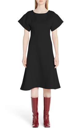Marni Double Face Wool Crepe A-Line Dress