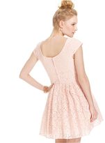 Thumbnail for your product : B. Darlin Juniors' Cap-Sleeve Lace Dress