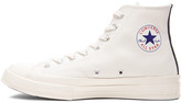 Thumbnail for your product : Comme des Garcons PLAY Converse Large Emblem High Top Canvas Sneakers in White | FWRD