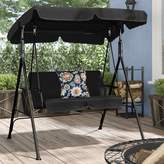 Thumbnail for your product : Winston Porter Priory Patio Loveseat Canopy Hammock Porch Swing with Stand Cushion