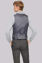 Thumbnail for your product : Moss Bros Skinny Fit Charcoal White Check Waistcoat