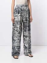 Thumbnail for your product : Biyan High-Waisted Elasticated Silk Trousers