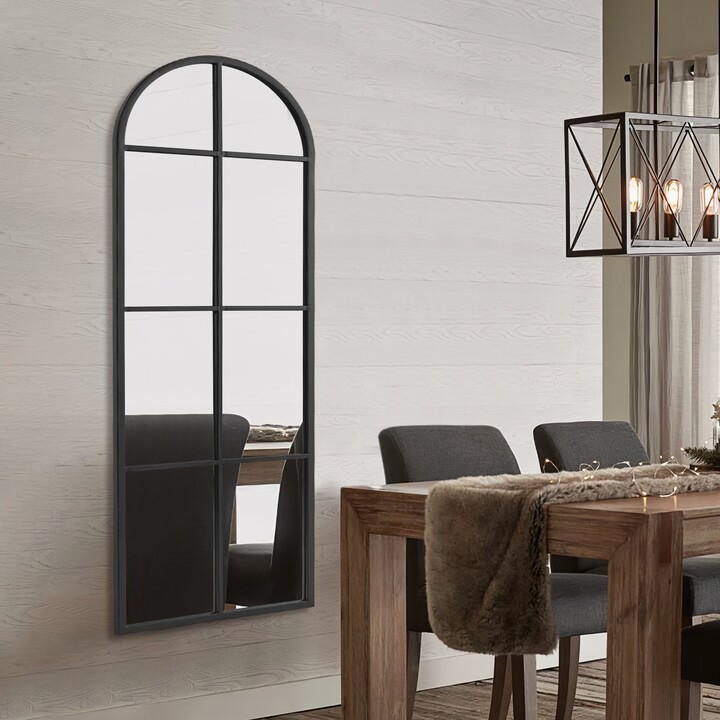 Neutypechic Modern Iron Window Pane Black & Gold Arch Decorative Wall