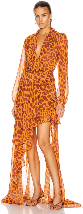 margot print high neck dress