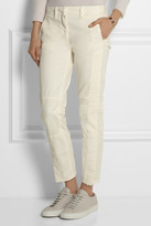 Thumbnail for your product : J.Crew Cropped stretch-cotton moto-style pants