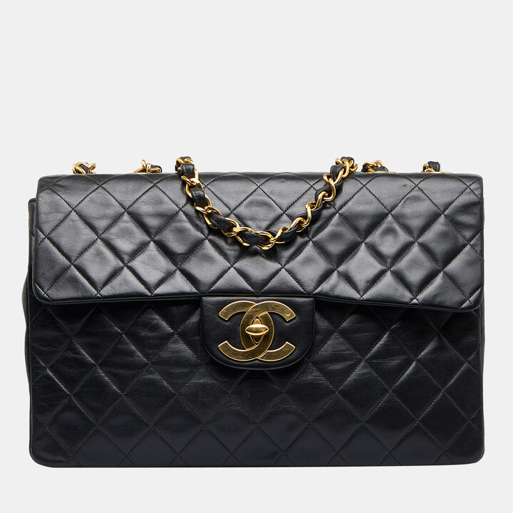 Chanel Black Maxi Classic Lambskin Single Flap - ShopStyle Shoulder Bags