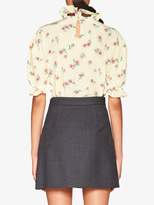 Thumbnail for your product : Miu Miu floral print bow detail blouse