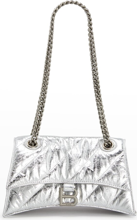 Balenciaga Crush Small Quilted Metallic Chain Shoulder Bag - ShopStyle