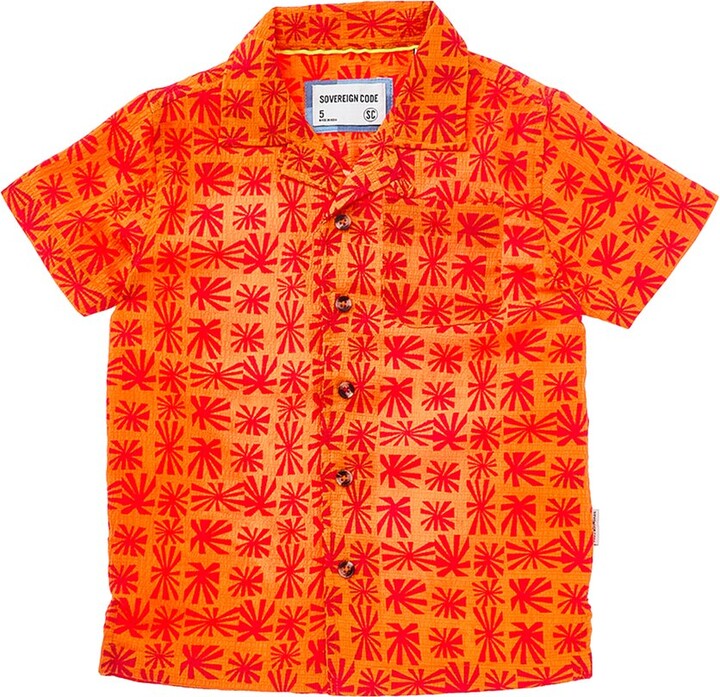 Sovereign Code Lantern AOP Camp Collar Button-Down Shirt