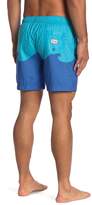 Thumbnail for your product : Franks Wave Patterned Mid Length Swim Trunks