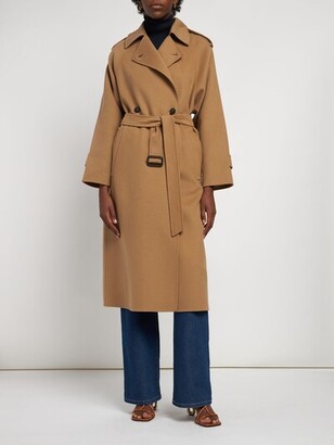 Weekend Max Mara Cobalto belted wool blend trench coat