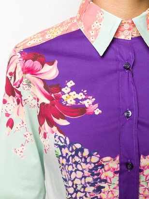 Etro Floral Print Colour Block Shirt