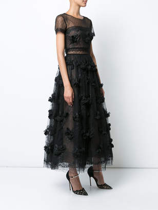 Marchesa Notte embroidered column gown