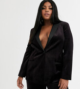 Thumbnail for your product : ASOS DESIGN Curve velvet tux suit blazer