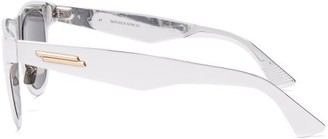 Bottega Veneta Mirrored Round Metal Sunglasses - Silver